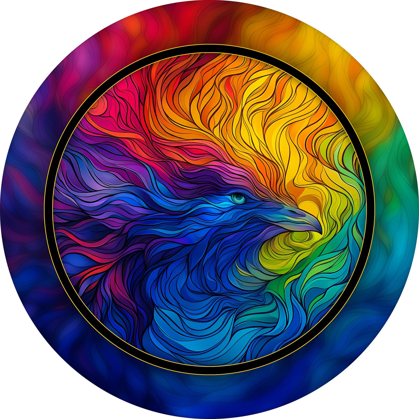 RG0070_Rainbow-Raven Photo Magnet