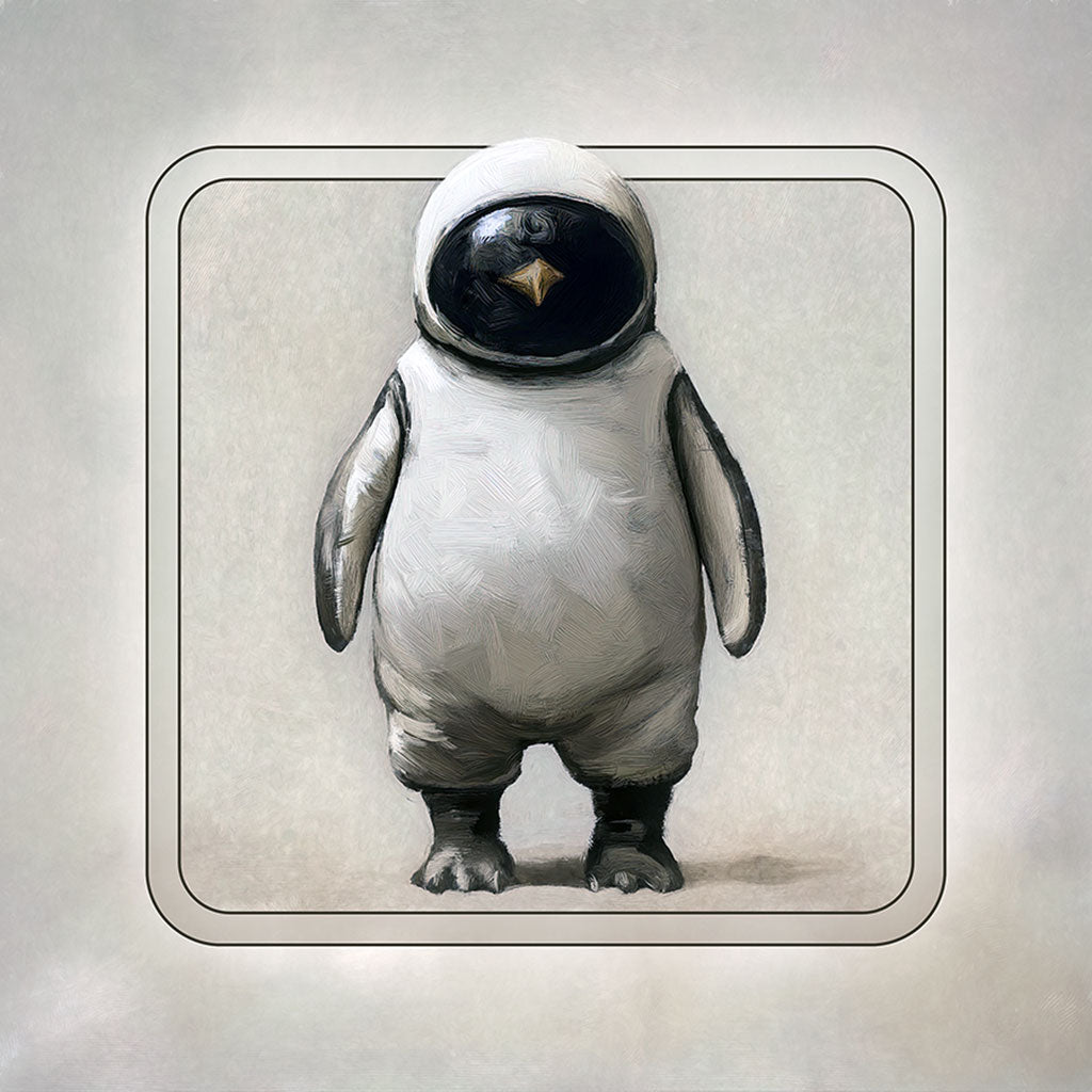 A mysterious figure in a space suit. Is it a penguin?!