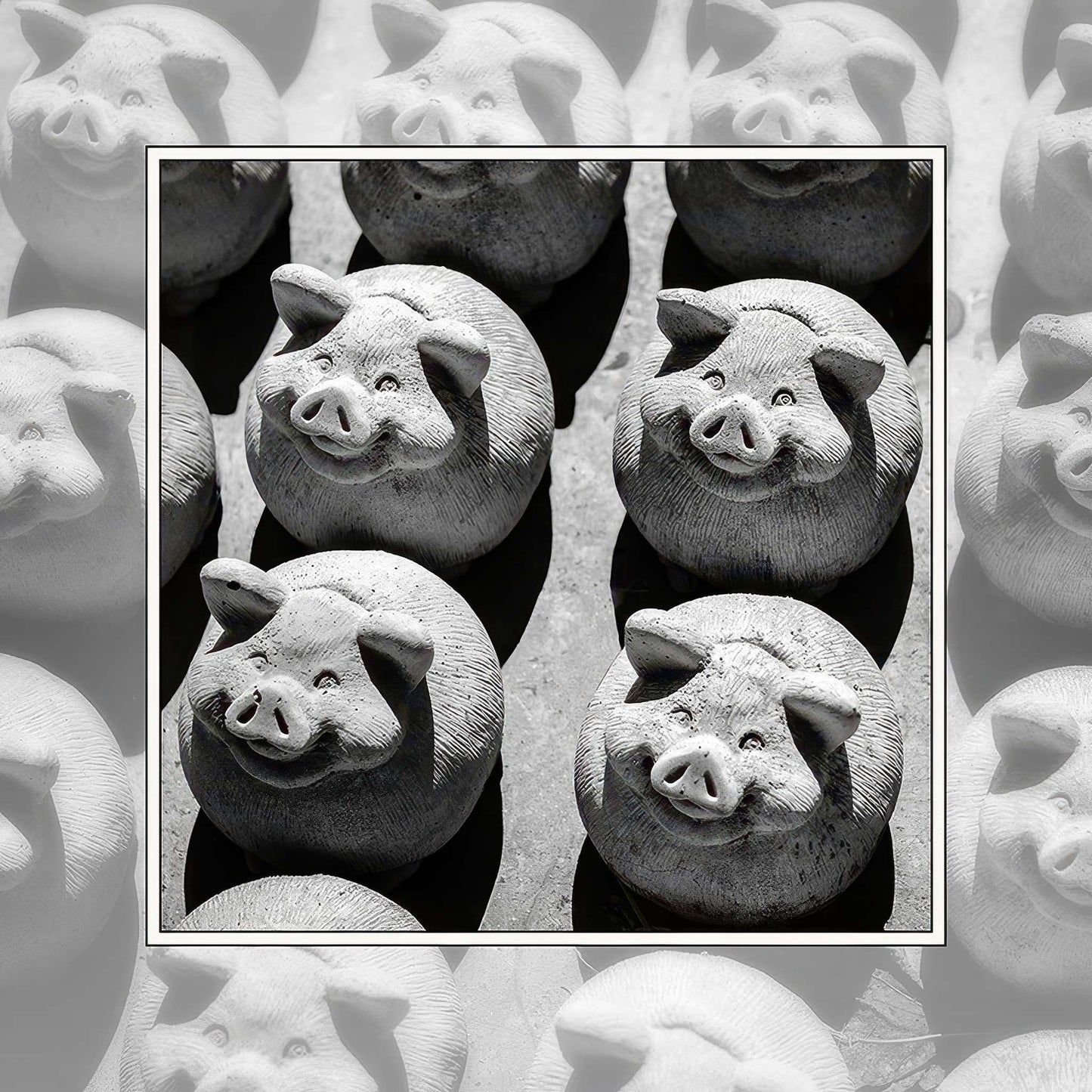Concrete Piggies Photo Magnet