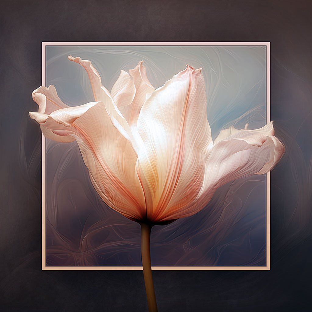 A delicate tulip in warm light.