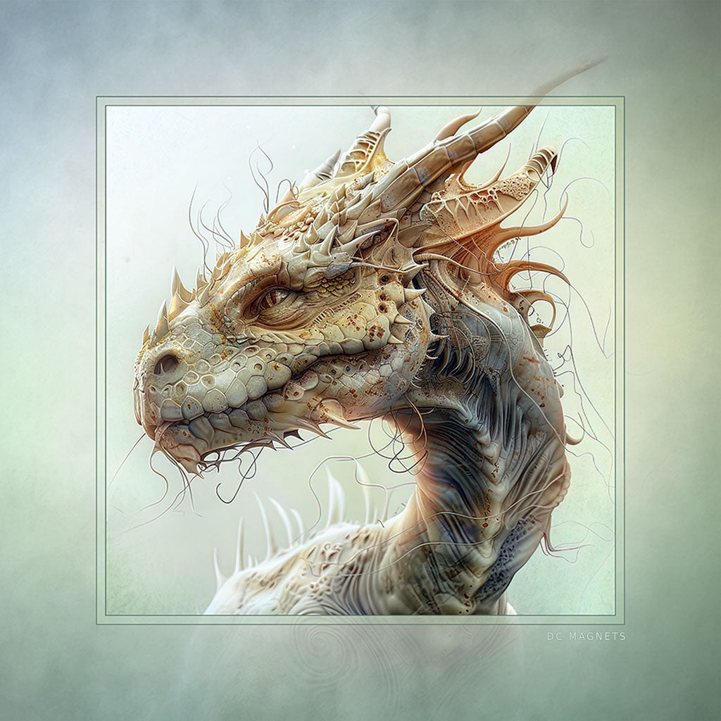 A spectacular dragon in profile.