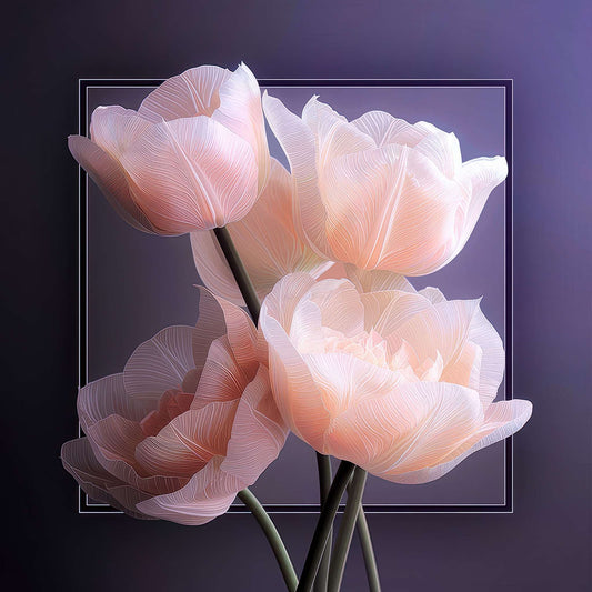 Pink Flowers on Purple