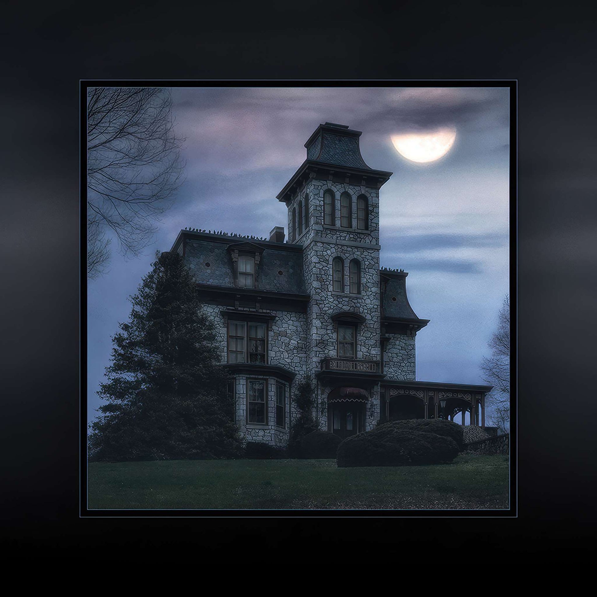 Haunted House Photo Magnet